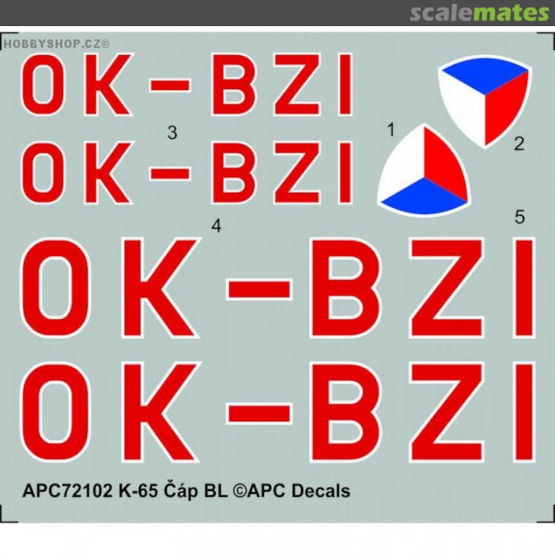 Contents K-65 Čáp BL SNB APC72102 APC Decals