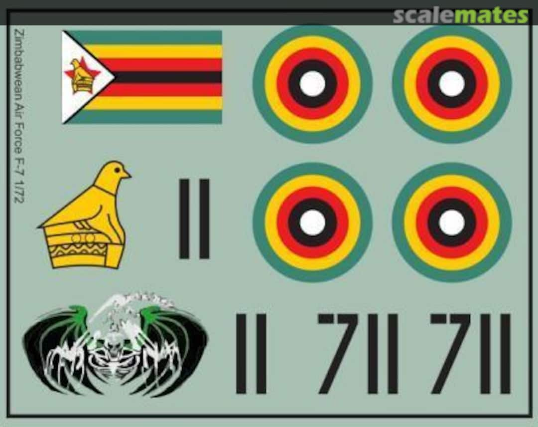 Boxart Zimbabwean Air Force F-7 MAV-RZ4813 MAV Decals