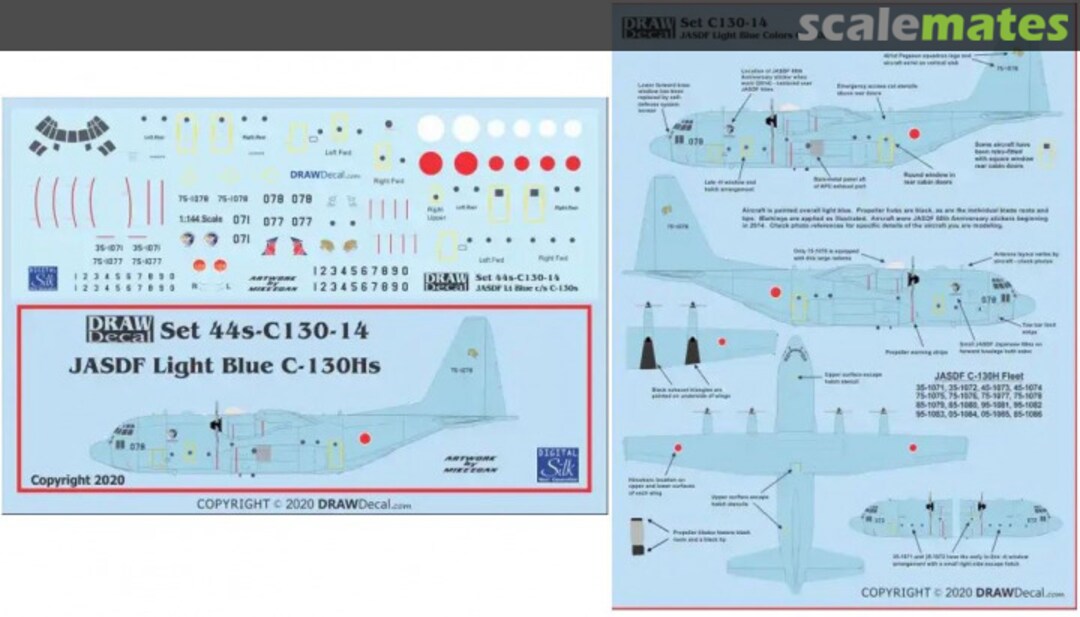 Boxart JASDF Light Blue C-130Hs 44-C130-14 Draw Decal