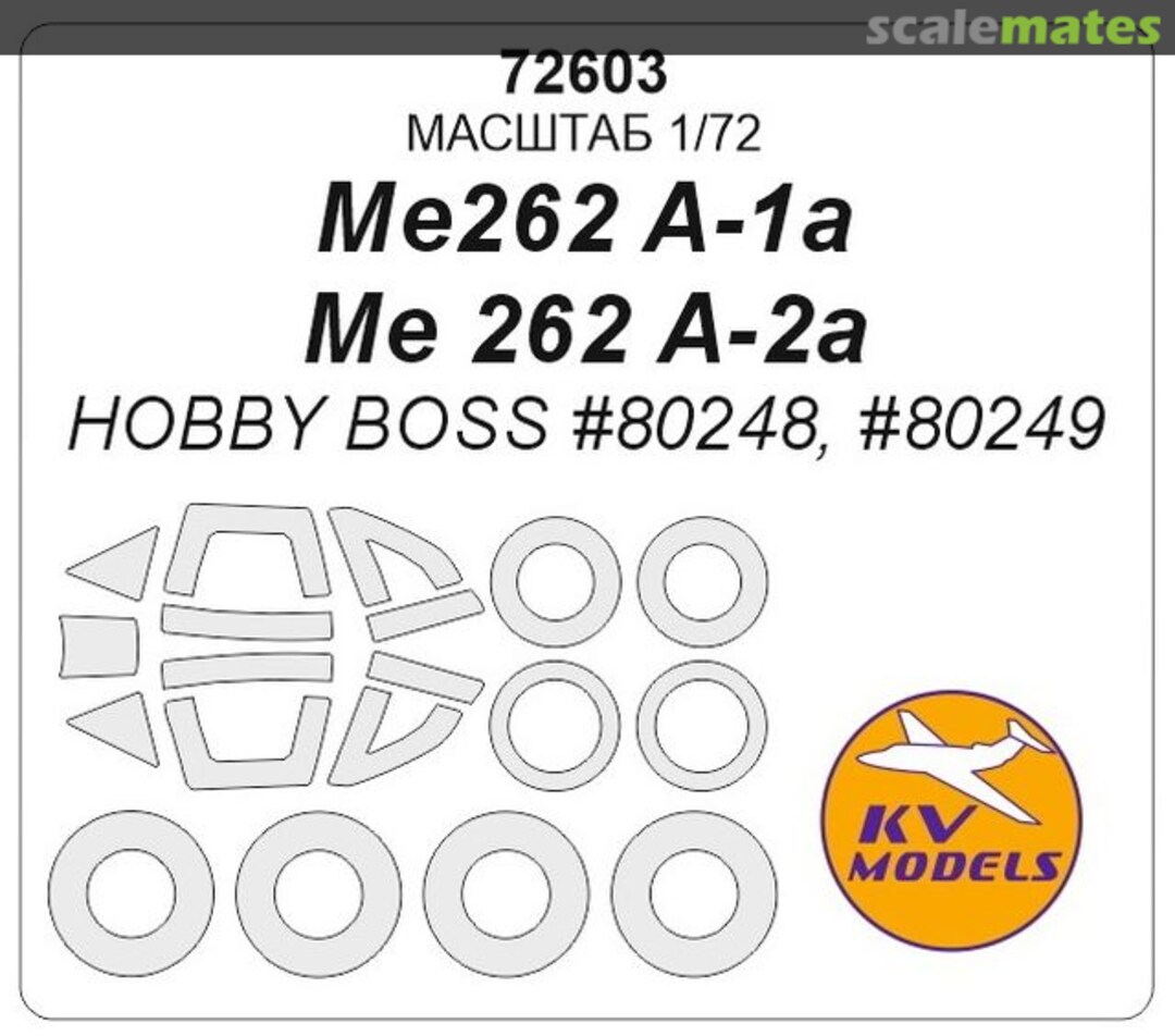 Boxart Me262 A-1a / Me262 A-2a masks 72603 KV Models