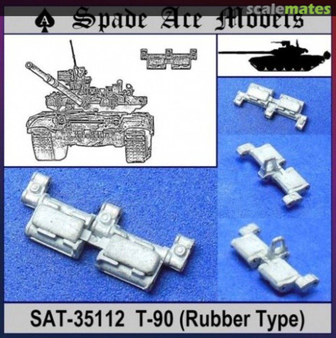 Boxart T-90 (Rubber Type) Metal Tracks SAT-35112 Spade Ace Models