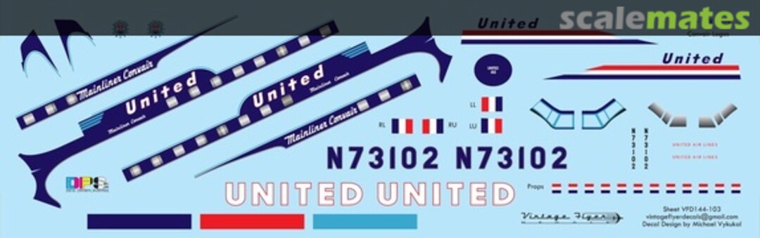 Boxart CV-340 United (Delivery) VFD072-103 Vintage Flyer Decals