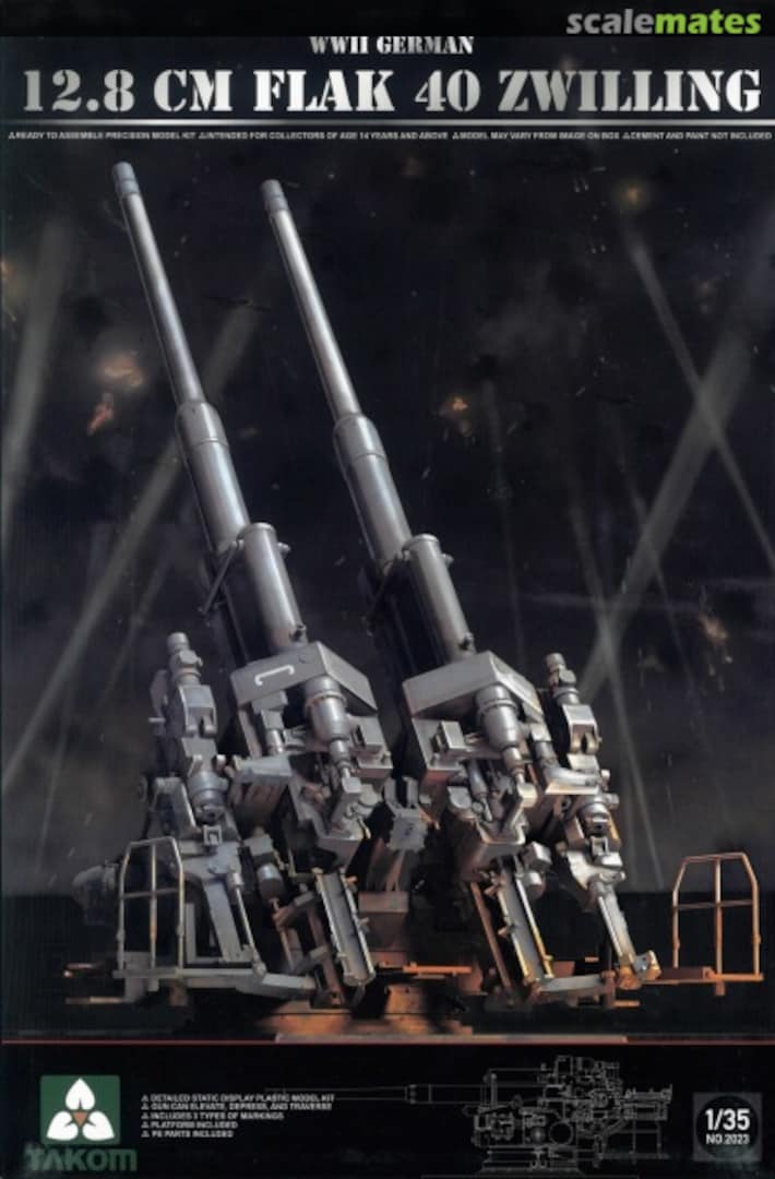 Boxart 12.8cm Flak 40 Zwilling 2023 Takom