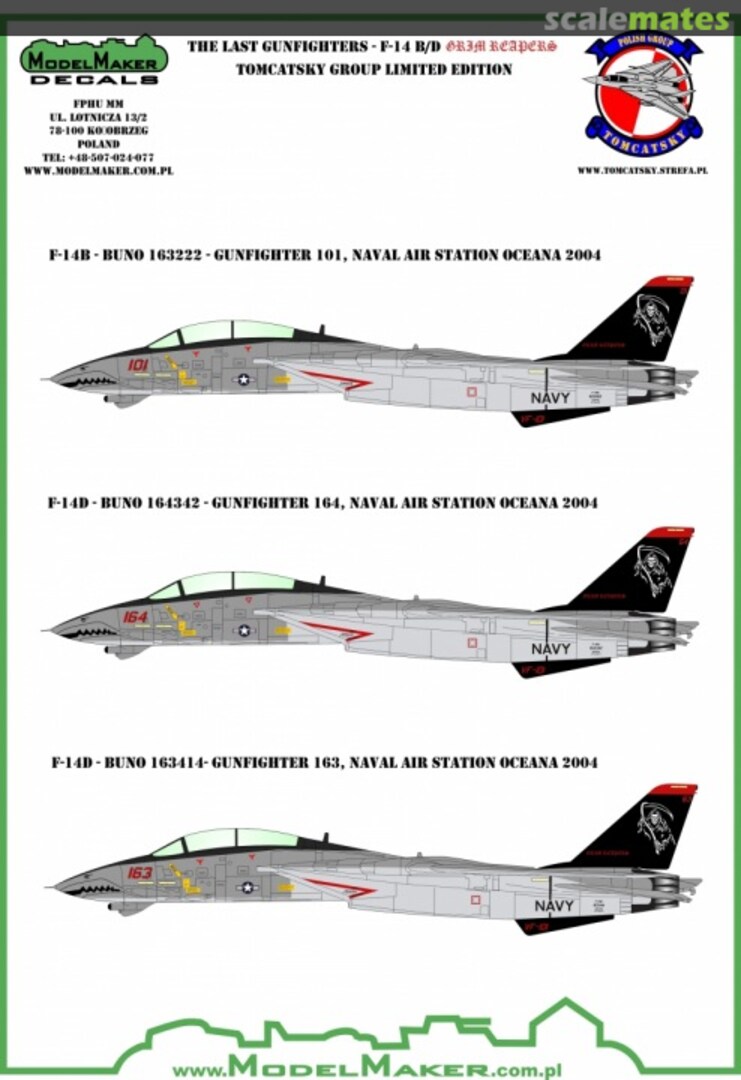 Boxart The Last Gunfighters - F-14 B/D Grim Reapers D48045 ModelMaker