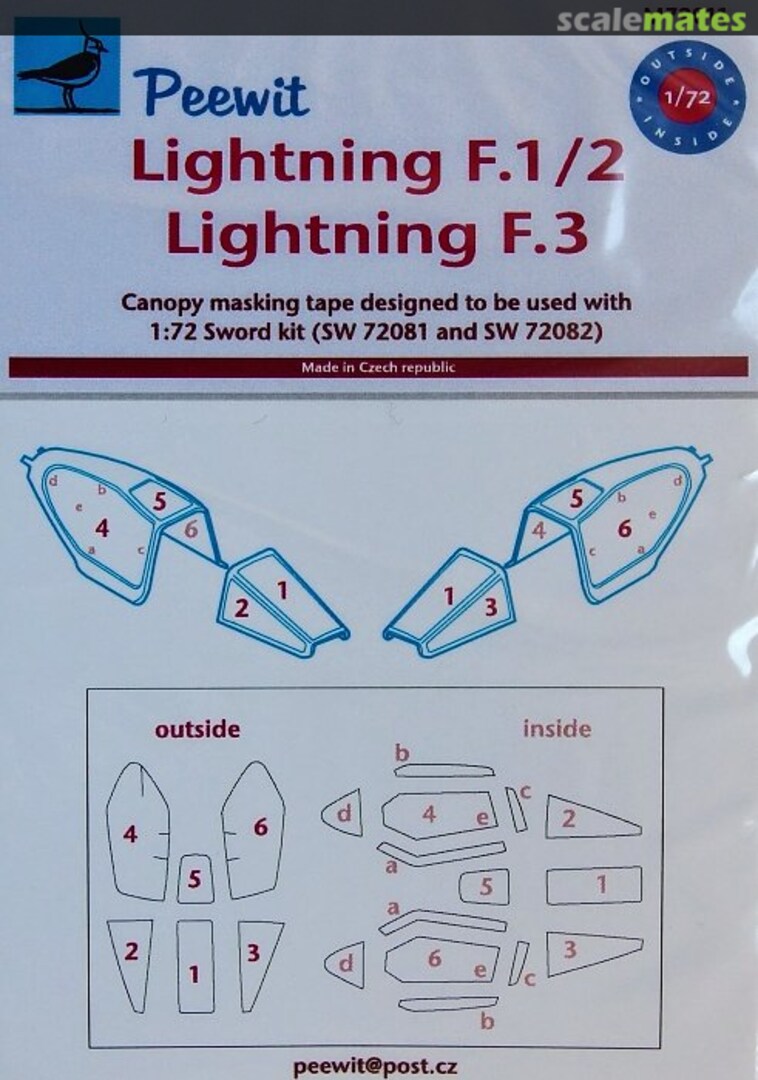 Boxart BAC/EE Lightning F.1/F.2/F.3 M72011 Peewit