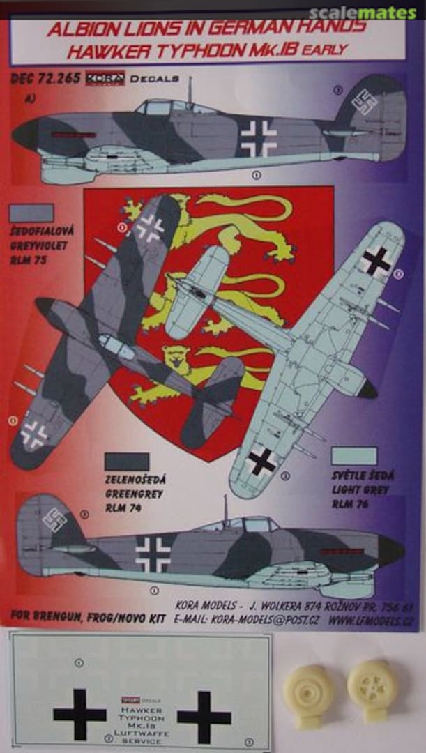 Boxart Hawker Typhoon Mk.IB Early DEC72265 Kora Models