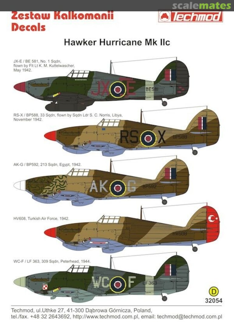 Boxart Hawker Hurricane Mk IIc 32054 Techmod