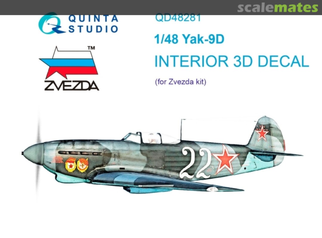 Boxart Yak-9D interior 3D decals QD48281 Quinta Studio