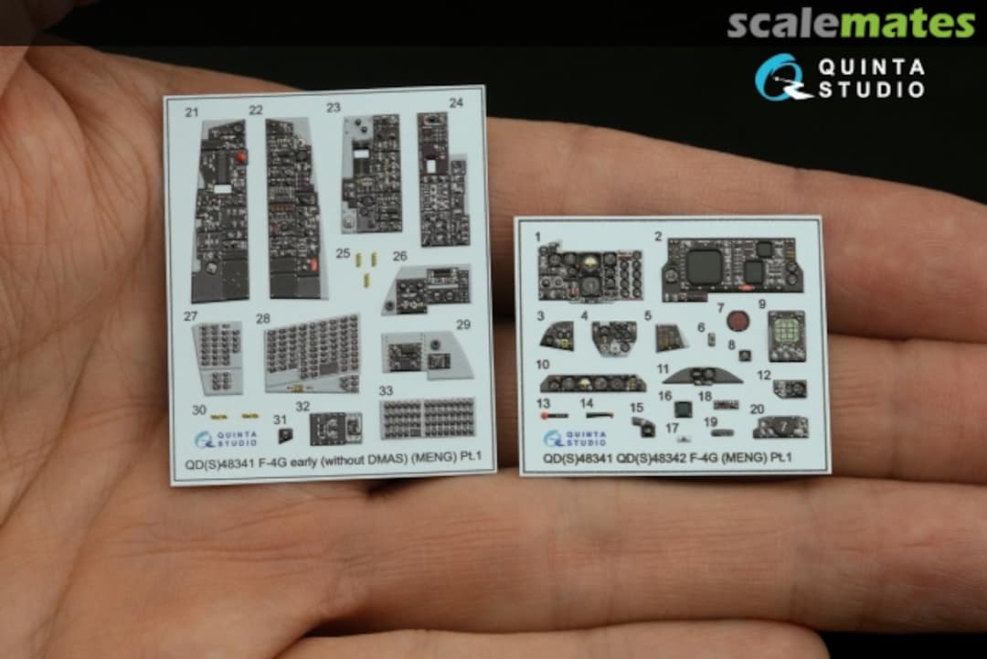 Contents F-4G Phantom II - Early (without DMAS) up to about 1985 interior 3D decals (small version) QDS-48341 Quinta Studio