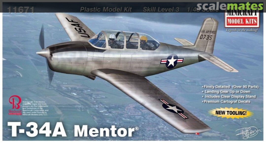 Boxart Beechcraft T-34A/B Mentor 11671 Minicraft Model Kits