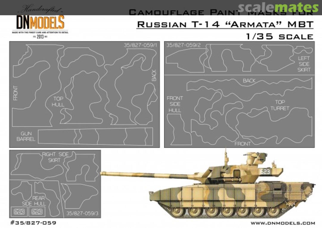 Boxart Camouflage Paint Masks T-14 Armata MBT 1/35 35/827-059 DN Models