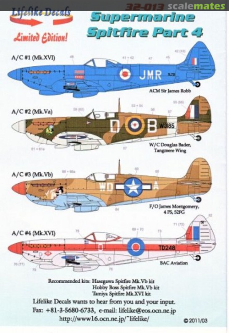 Boxart Supermarine Spitfire 32-013 Lifelike Decals