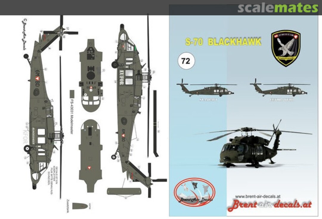 Boxart Sikorsky S-70 Blackhawk HM 72205 Brent-Air-Decals