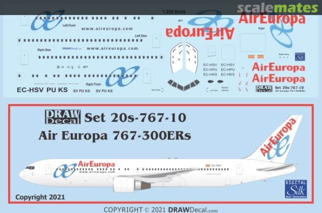 Boxart Air Europa 767-300ERs 20-767-10 Draw Decal