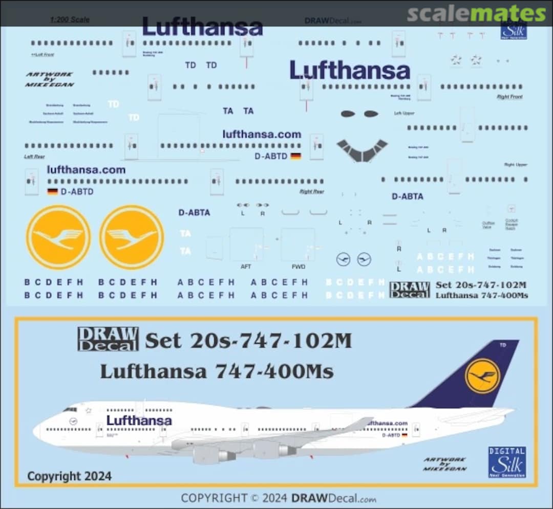 Boxart Lufthansa 747-400M Combis 20-747-102M Draw Decal