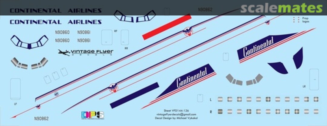 Boxart CV-440 Continental VFD072-126 Vintage Flyer Decals