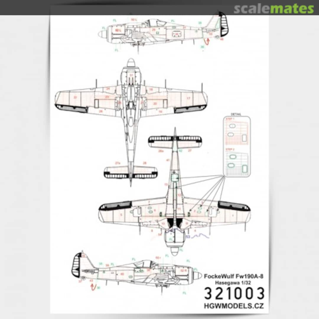 Boxart Focke-Wulf Fw 190A-8 Riveting Set 321003 HGW Models