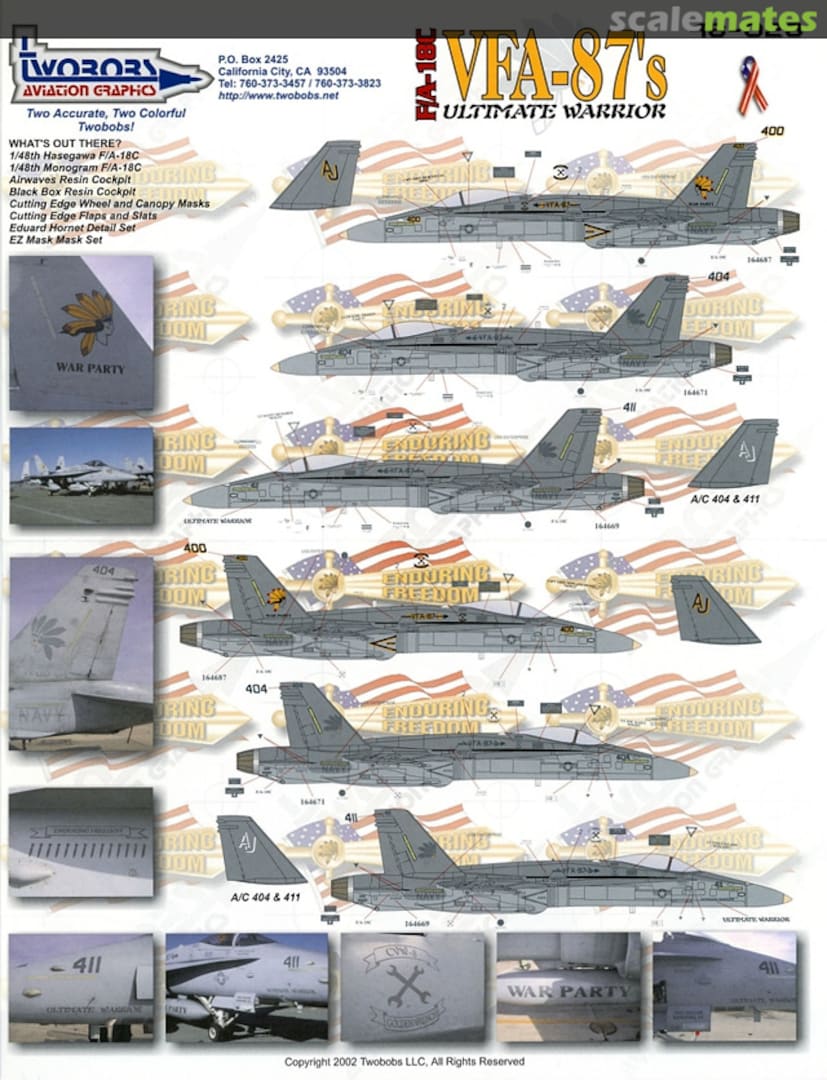 Boxart F/A-18C VFA-87's Ultimate Warrior 48-028 TwoBobs Aviation Graphics