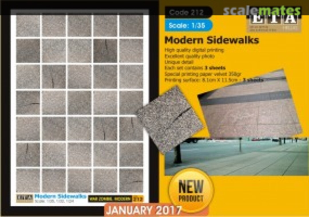 Boxart Modern Sidewalk 212 ETA Diorama Accessories