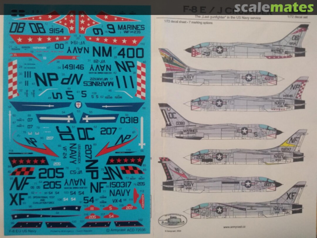 Boxart F-8E/J Crusader ACD 72-036 Armycast M&M