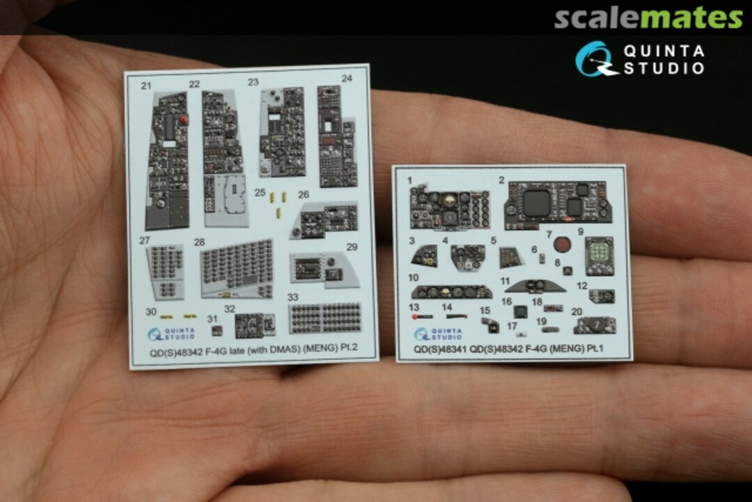 Contents F-4G Late (with DMAS) after about 1985 interior 3D decals (small version) QDS-48342 Quinta Studio