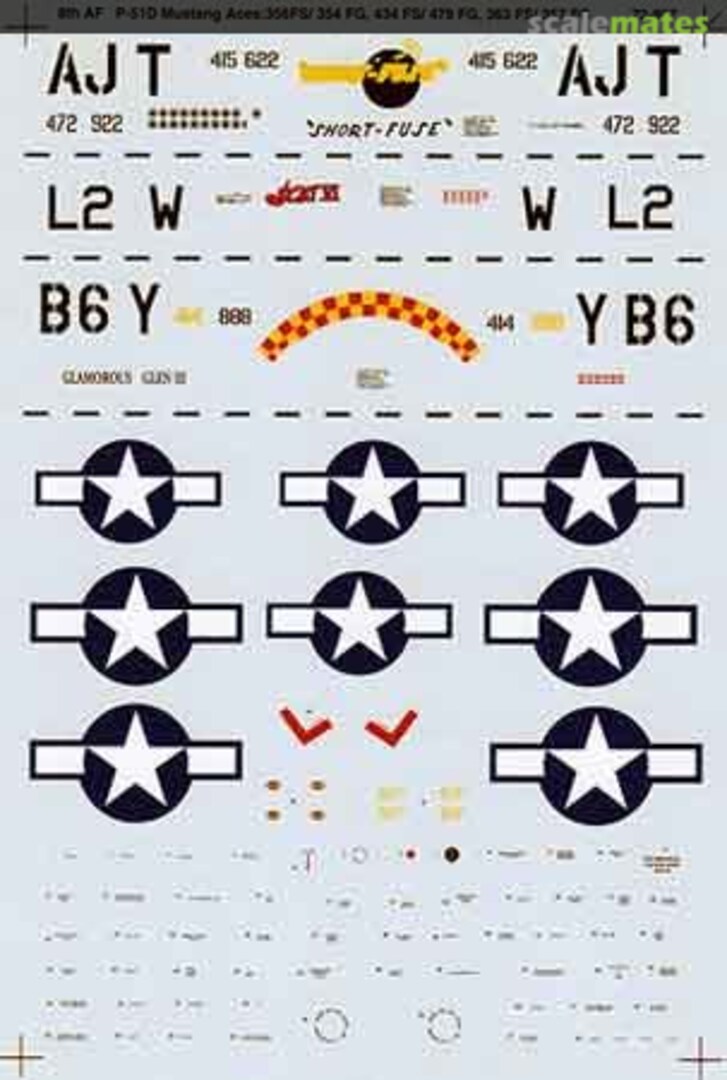 Boxart North American P-51D Mustang Aces: 8th AF - 356FS/ 354FG, 72-807 Microscale