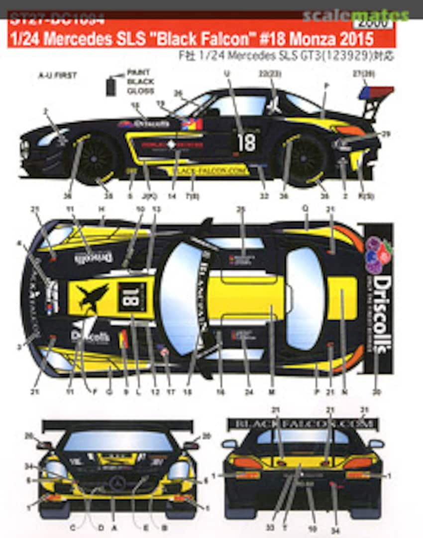 Boxart Mercedes SLS Black Falcon #18 Monza 2015 (Fujimi) ST27-DC1094 Studio27