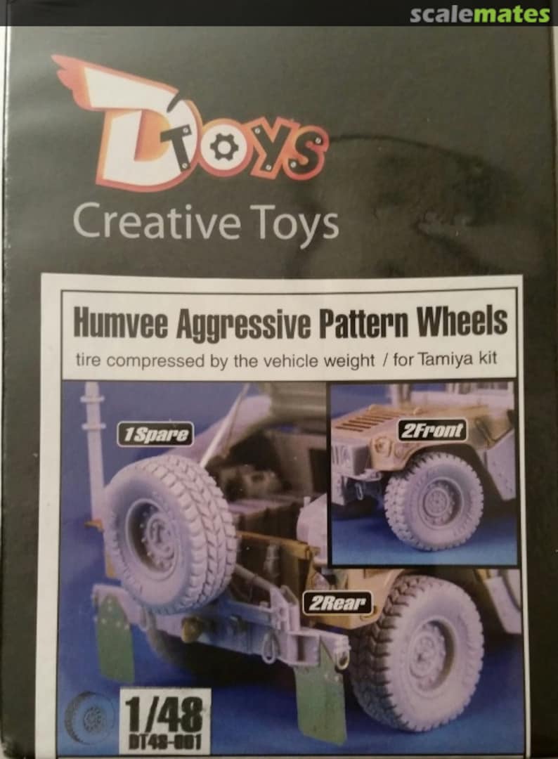 Boxart Humvee Aggressive Pattern Wheels DT48-001 DToys