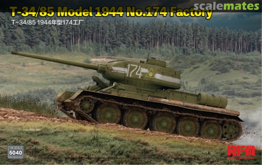 Boxart T-34/85 Model 1944 No.174 Factory RM-5040 Rye Field Model