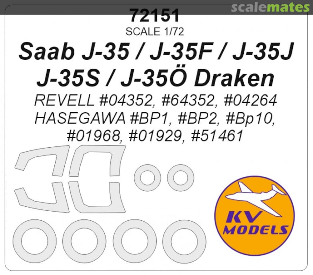 Boxart Saab J-35 / J-35F/J/S / J-35Ö Draken 72151 KV Models