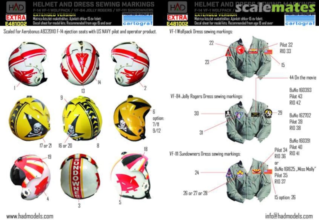 Boxart Helmet and Dress Sewing Markings ''Extended'' Version E481002 HADmodels 