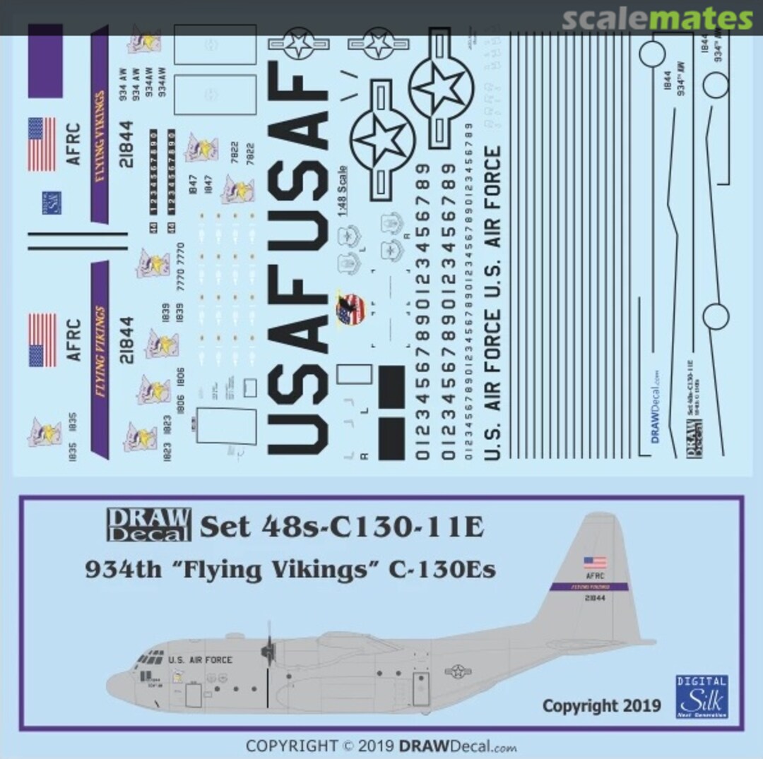 Boxart 934th “Flying Vikings” C-130Es 48s-C130-11E Draw Decal