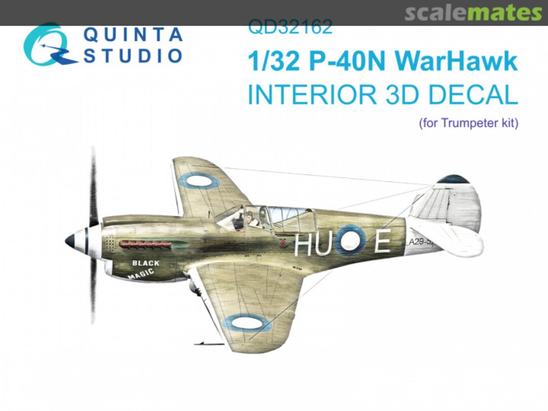 Boxart P-40N Warhawk interior 3D decals QD32162 Quinta Studio