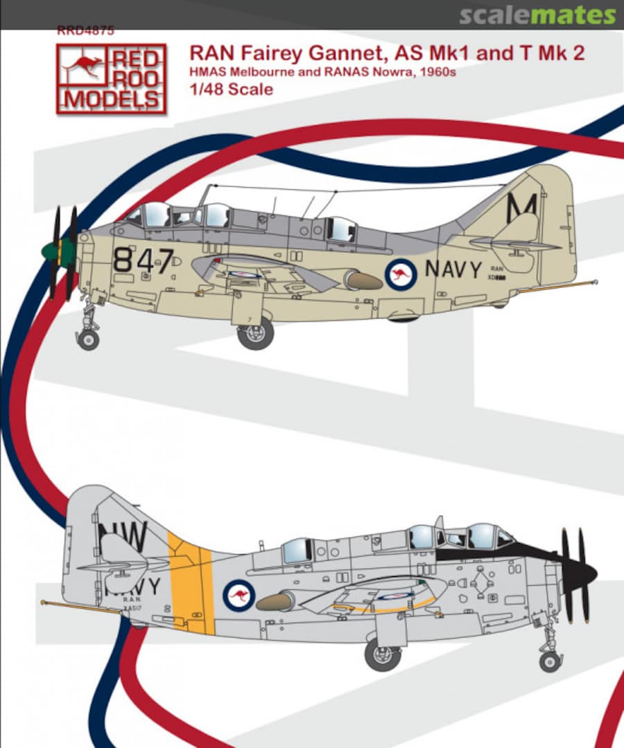 Boxart RAN Fairey Gannet, AS Mk1 & T Mk2 RRD4875 Red Roo Models