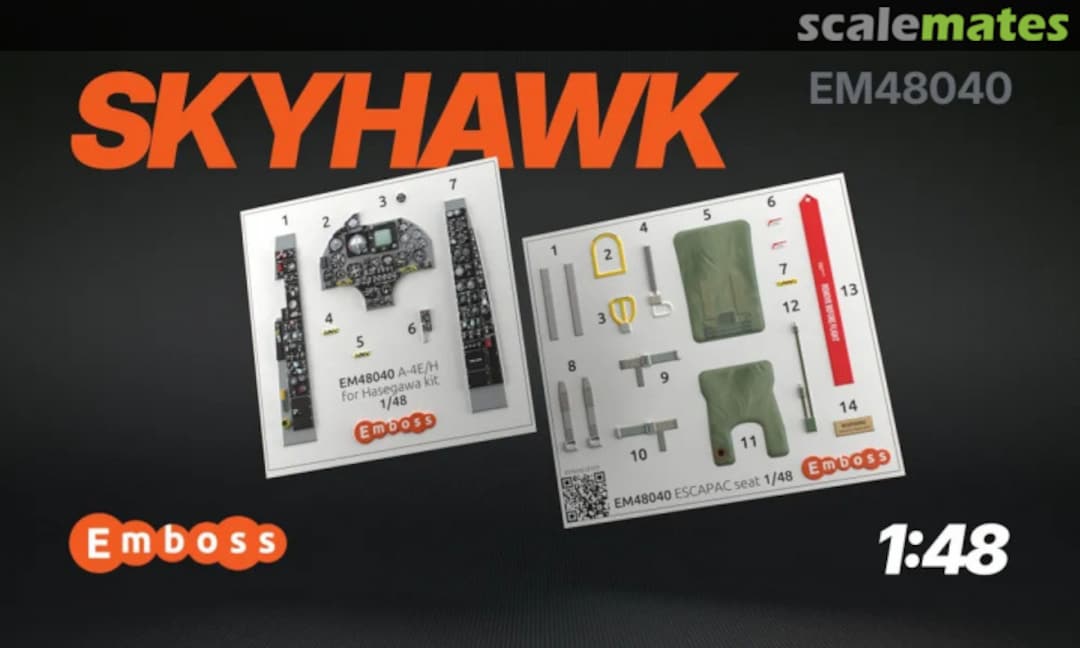 Boxart A-4E/H Skyhawk interior 3D decals EM48040 Emboss