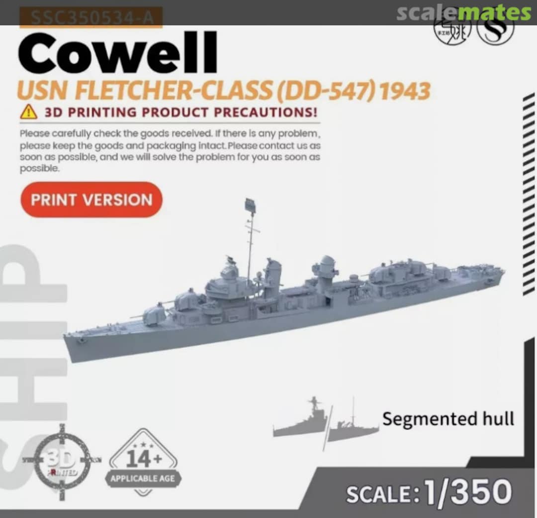 Boxart DD-547 USS Cowell SSC350534-A SSMODEL