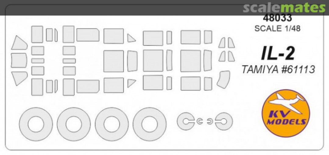 Boxart Mask 1/48 for Ilyushin IL-2 + wheels masks (Tamiya) 48033 KV Models