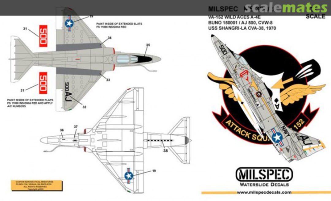 Boxart VA-152 WILD ACES A-4E MS 32-020 Milspec