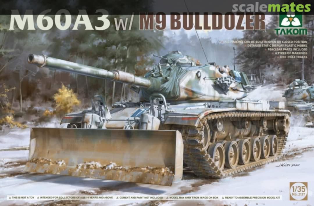 Boxart M60A3 w/M9 Bulldozer 2137 Takom