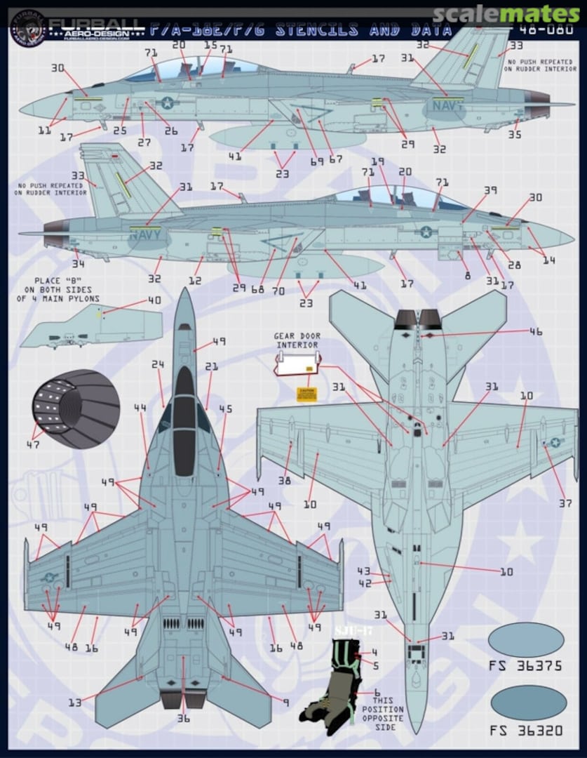 Boxart F/A-18E/F/G Stencils and Data 48-080 Furball Aero-Design