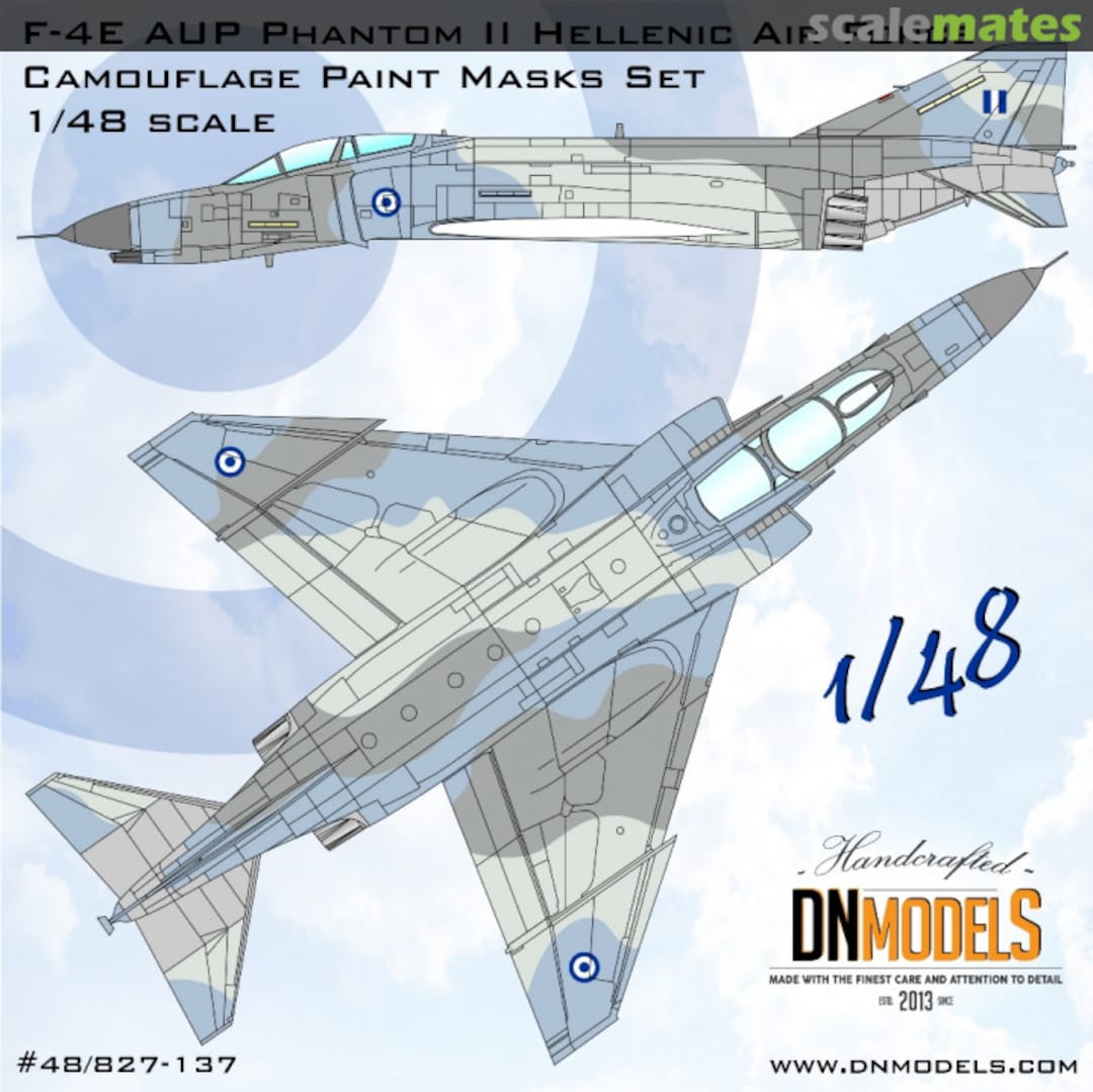 Boxart F-4E AUP Phantom II Hellenic Air Force - Camouflage Paint Masks Set 48/827-137 DN Models