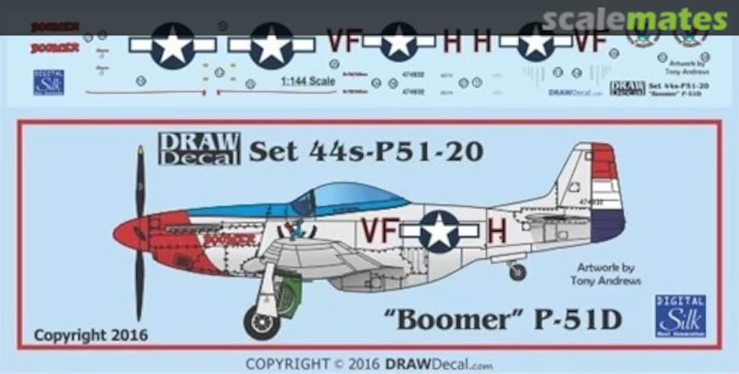 Boxart P-51D “Boomer” 44-P51-20 Draw Decal