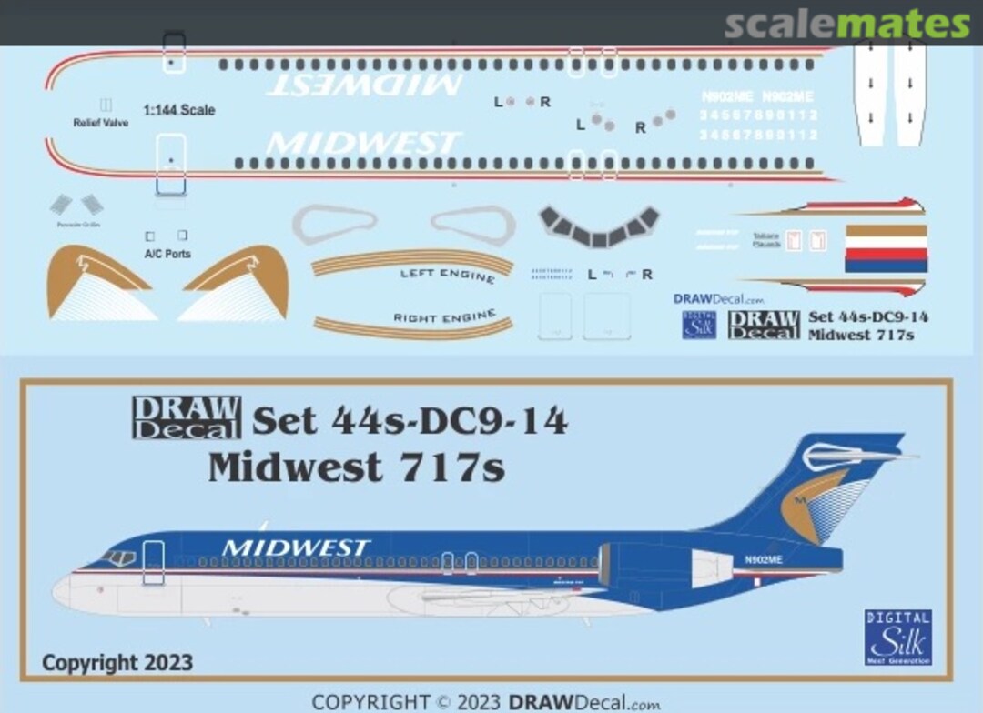 Boxart Midwest 717s 44-DC9-14 Draw Decal