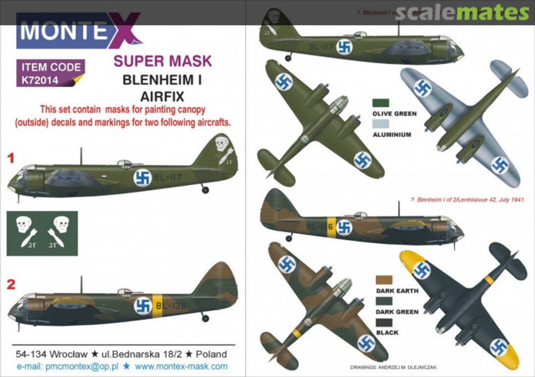 Boxart BLENHEIM I (FINLAND) AIRFIX K72014 Montex