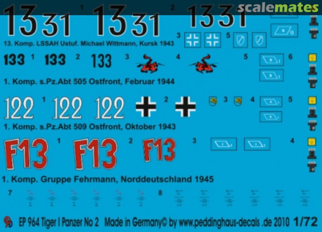 Boxart Tiger I Panzer EP 964 Peddinghaus-Decals