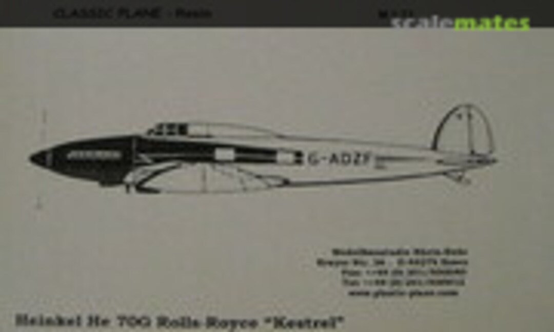 1:72 Heinkel He 70G Rolls-Royce &quot;Kestrel&quot; (Classic Plane CPR 30)