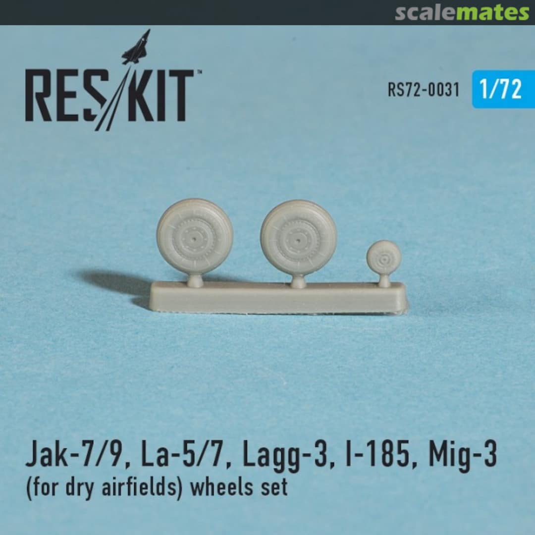 Boxart Jak-7/9, La-5/7, Lagg-3, I-185, Mig-3 - wheels set RS72-0031 ResKit