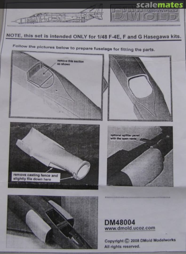 Boxart F-4 Phantom II - Seamless Intakes DM48004 DMold Modelworks