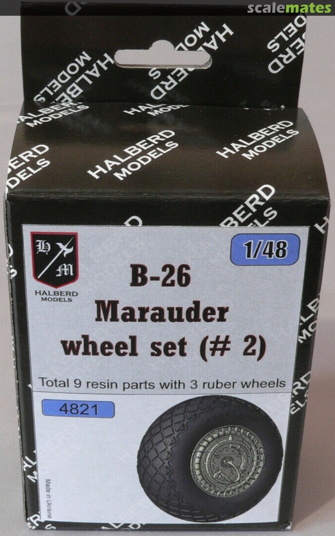 Boxart B-26 Marauder Wheel set 4821 Halberd Models