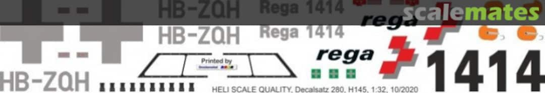 Boxart H145 / EC 145T2 - REGA - HB-ZQH Decal 280 Heli Scale Quality